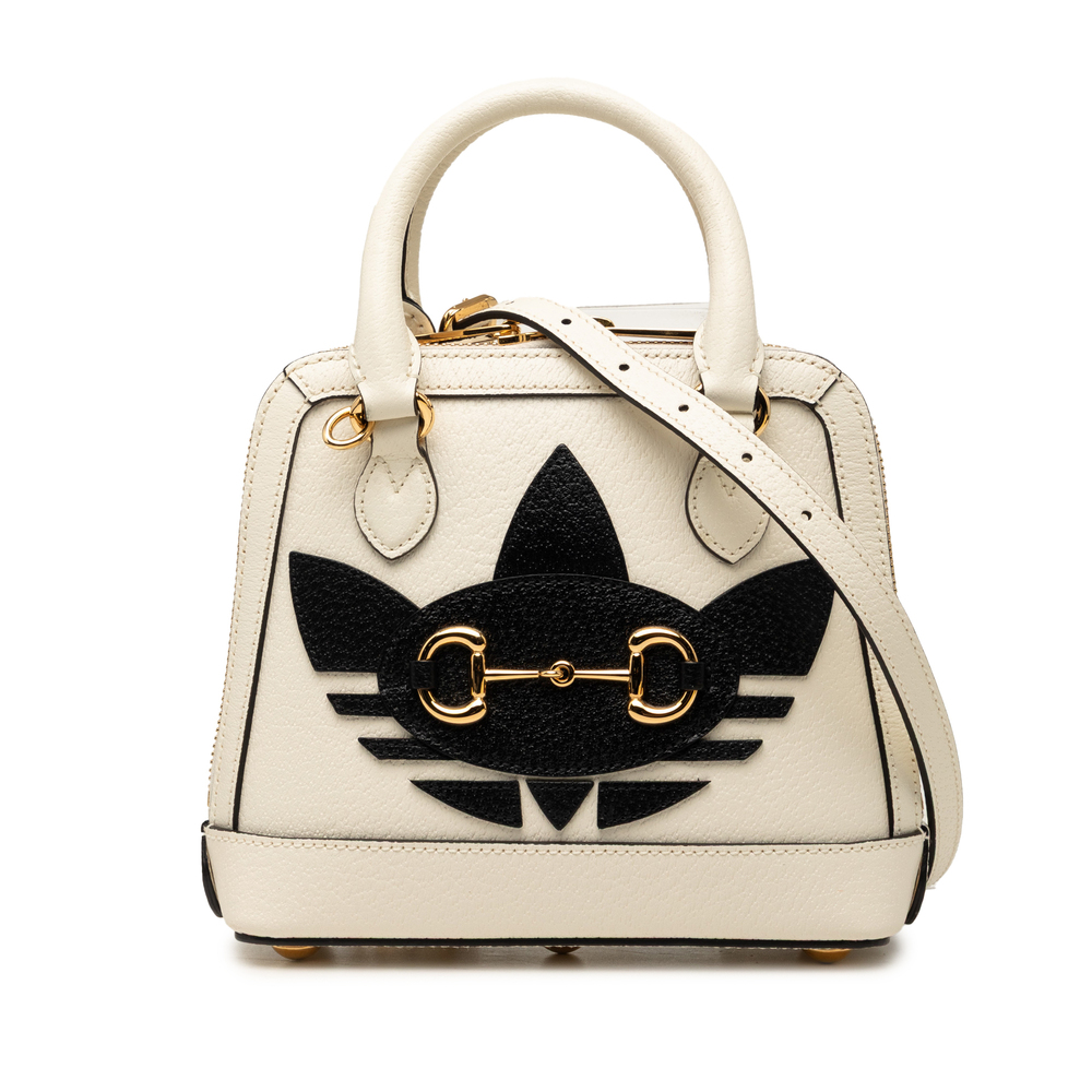Pre-Loved Gucci Adidas Mini Leather Horsebit 1955 Top Handle Bag - Picture 1 of 8